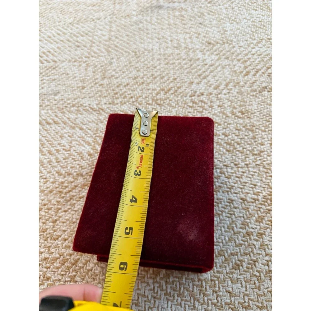 Vintage Red Velvet Jewelry Box with Mirror & Drawer